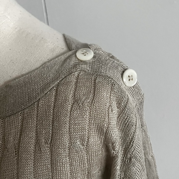 JCrew Tan Flax Linen Sweater S - Picture 3 of 5